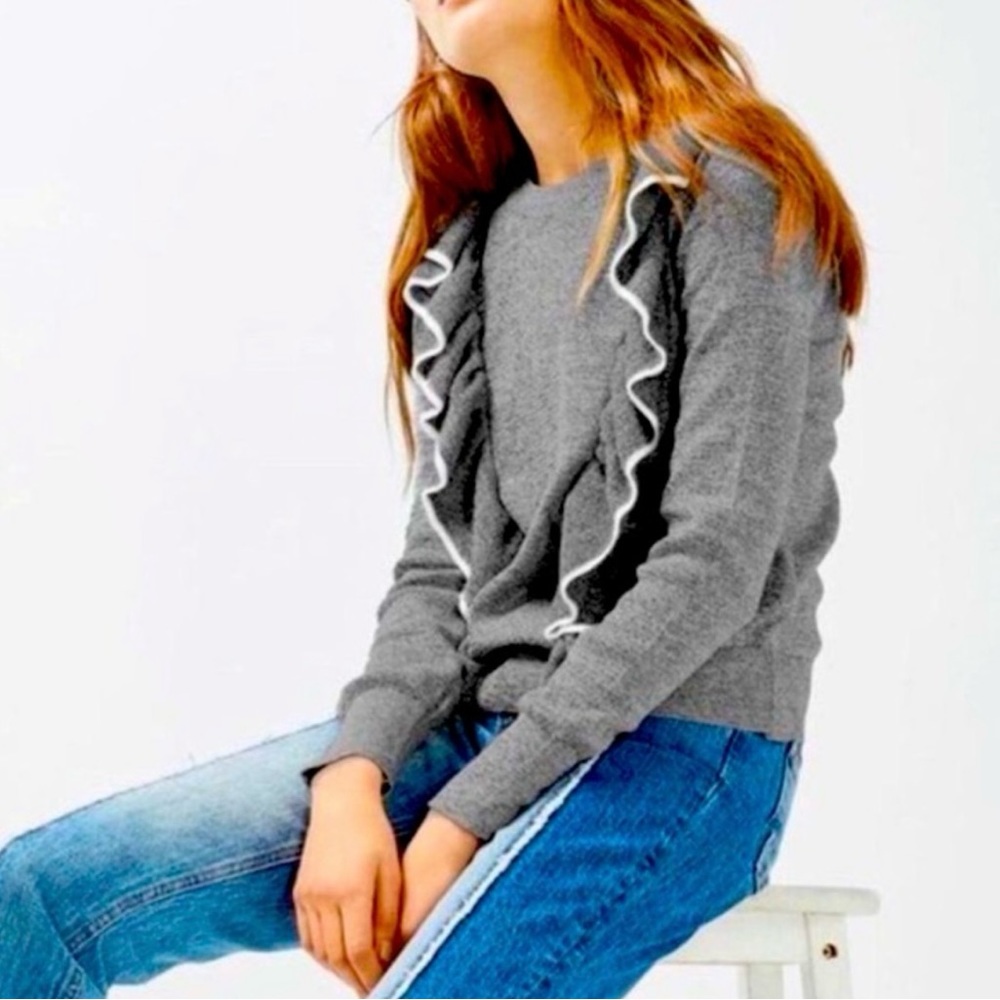 Topshop Ruffle Front Sweater